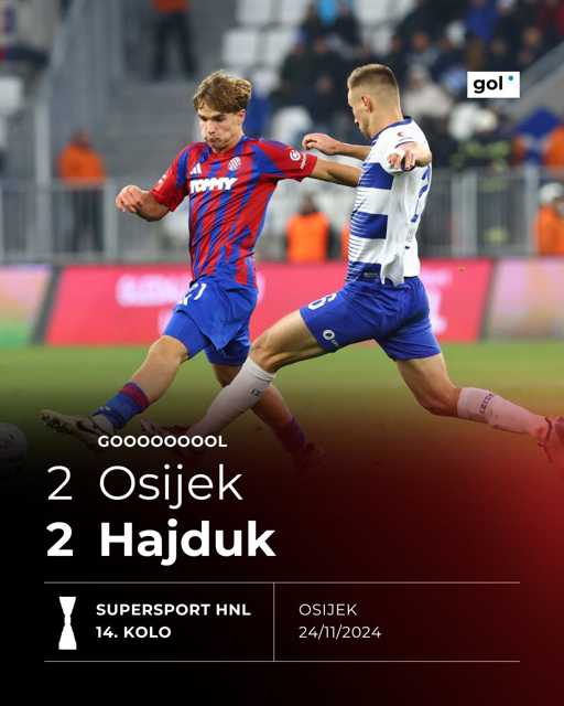 GOOOL! Evo novog pogotka, vraća se Hajduk!

Više o utakmici > https://bit.ly/413thQI