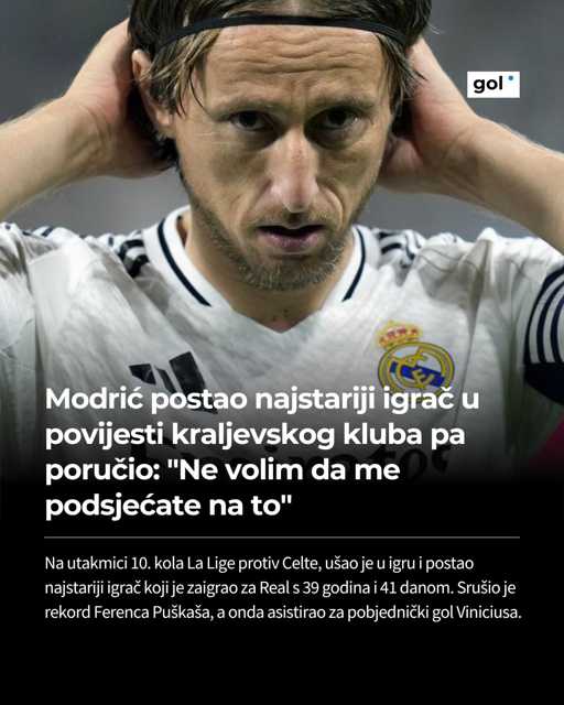 👑👑👑👑👑

🗣: "Ne volim kad me podsjećate na moje godine. (...) To je nešto impresivno, ponosan sam na ovaj rekord, na to što sam još uvijek u najboljem klubu na svijetu."

📸: Profimedia