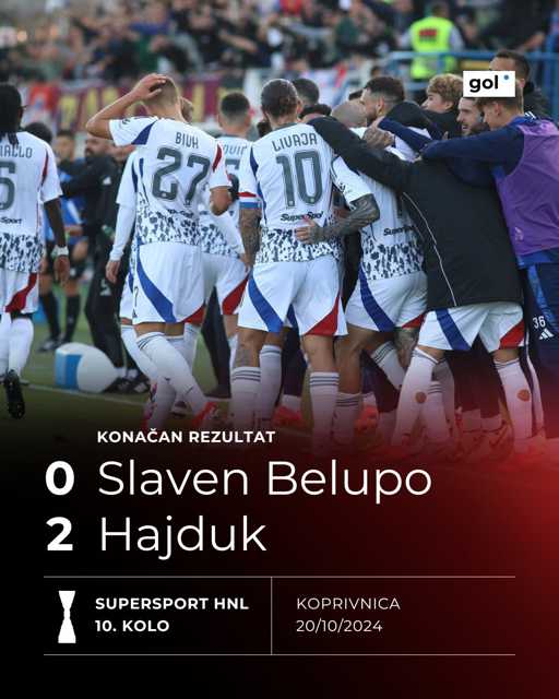 Hajduk uspješno prošao teško gostovanje kod posljednjeg na ljestvici, ali vrlo dobrog Slaven Belupa!