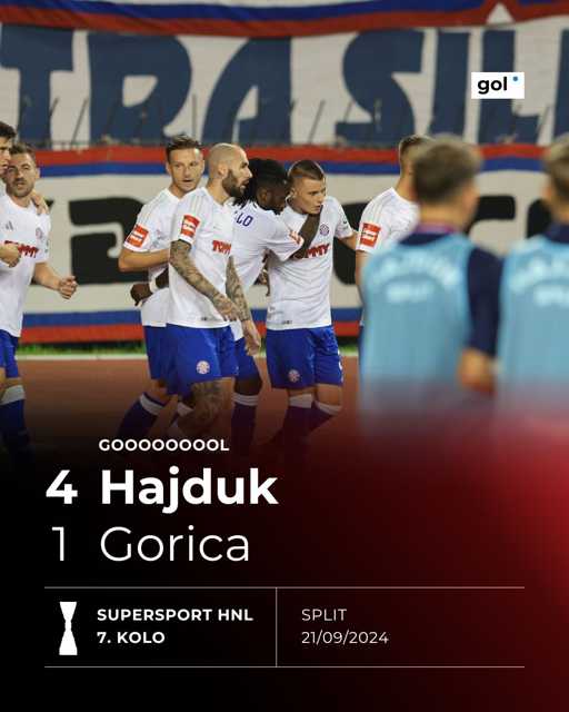 GOOOOL! Hajduk ima visokih 4:1 protiv Gorice, zabio je Sigur na asistenciju Ivana Rakitića!