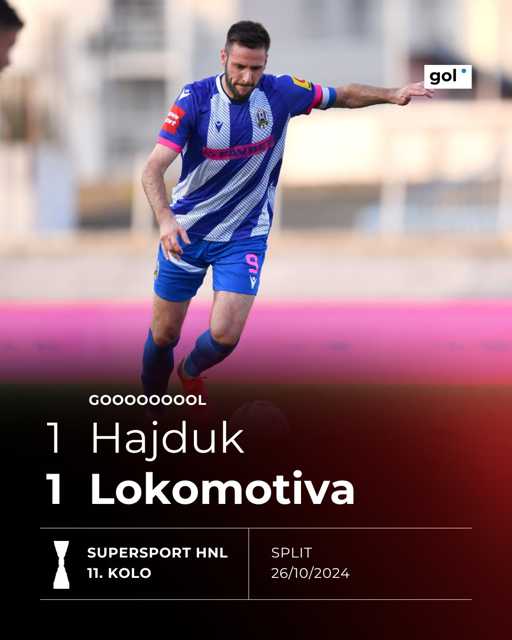 UŽIVO HAJDUK - LOKOMOTIVA: Čop 20 minuta poslije Livajina gola vratio stvari na početak

Opširnije >>> https://bit.ly/4e0SEFC