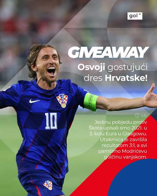 🔥OSVOJI GOSTUJUĆI DRES VATRENIH🔥

Točno prognoziraj minutu prvog pogotka na utakmici Hrvatska-Škotska koja će se igrati u subotu! ⚽️❤️🔥

Pravila GIVEAWAYA su sljedeća:

1. U komentaru napišite točnu prognozu.
2. Pratite profil @golhr. 
3. GIVEAWAY traje do početka utakmice, 12. listopada u 18:00, a kraj GIVEAWAYJA će biti naznačen komentarom.
4. Profili s više od jednog komentara će biti diskvalificirani.
5. Profili čiji komentari su naknadno uređivani će biti diskvalificirani.
6. Pobjednik GIVEAWAYJA je prvi profil koji najbrže objavi točnu prognozu u komentaru ove objave.
7. Pobjednik će biti proglašen u storyju na profilu @gol.hr maksimalno 24 sata nakon završetka ždrijeba.
8. Pobjednik osvaja gostujući dres Hrvatske XL veličine.
9. U GIVEAWAYJU mogu sudjelovati osobe/profili koji imaju prebivalište u RH. Pošiljka s dresom će se slati samo na teritoriju RH.
10. Neispravni komentari će biti diskvalificirani. Ako utakmica završi bez golova, nemamo ni pobjednika. 

Primjer ispravnog komentara: '45.+1'

Sretno svima koji sudjeluju u GIVEAWAYJU, a sretno i Vatrenima.