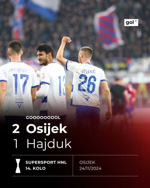 GOOOOL! Potpuni preokret na Opus Areni, Osijek vodi 2:1!

Više o utakmici > https://bit.ly/413thQI