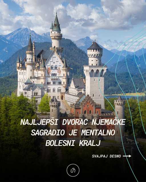 Neuschwanstein, jedan od najljepših dvoraca Njemačke, sagradio je kralj Ludwig II Bavarski kao počast skladatelju Richardu Wagneru. Dvorac, smješten na visokom brdu u Bavarskoj, postao je simbol romantizma 19. stoljeća. Ludwig, poznat kao "kralj bajke i labudova", trošio je ogromna sredstva na umjetničke projekte, zbog čega su ga proglasili ludim i zatvorili u mentalnu bolnicu. Njegova smrt ostaje nerazjašnjena. Tijekom Drugog svjetskog rata, dvorac je nacistima služio kao skladište ukradenih umjetnina. Danas je popularna turistička atrakcija, posjećena od strane milijuna turista godišnje.
#neuschwanstein #punkuferhr