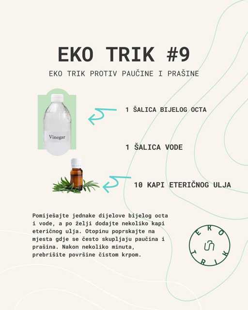 "Jednostavan eko trik za čišće domove! 🌿 Ovaj prirodni sprej pomaže spriječiti nakupljanje prašine i paučine – i još miriše predivno! 🌱🧼 
#ekotrik #prirodnitrikovi #punkuferhr